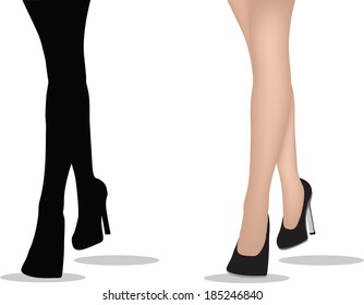 EPS 10 Vector Illustration of female legs with high heels