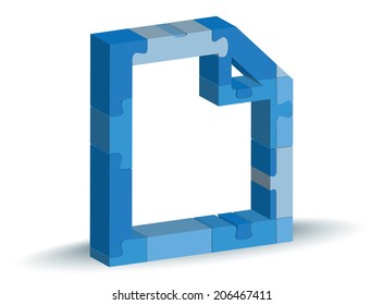EPS 10 Vector Illustration - file icon in puzzle