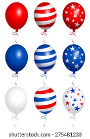 EPS 10 Vector illustration of fourth of july balloons. Used transparency and blending mode.