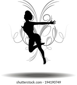 EPS 10 Vector illustration of Funky Girl Silhouette