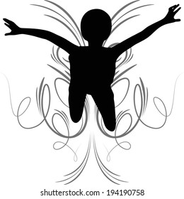 EPS 10 Vector illustration of Funky Girl Silhouette