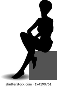 EPS 10 Vector illustration of Funky Girl Silhouette