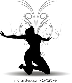 EPS 10 Vector illustration of Funky Girl Silhouette