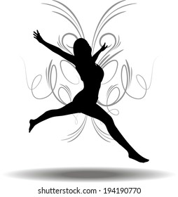 EPS 10 Vector illustration of Funky Girl Silhouette