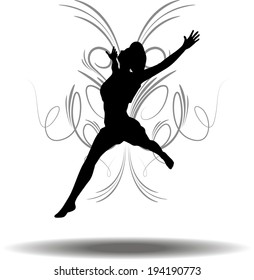 EPS 10 Vector illustration of Funky Girl Silhouette