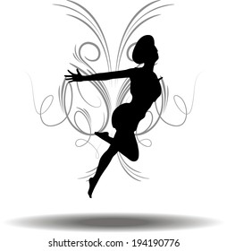 EPS 10 Vector illustration of Funky Girl Silhouette