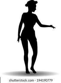 EPS 10 Vector illustration of Funky Girl Silhouette