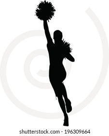 EPS 10 Vector illustration of funky cheerleader silhouette