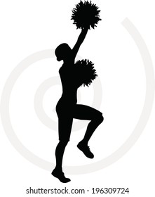 EPS 10 Vector illustration of funky cheerleader silhouette