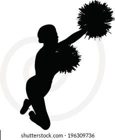 EPS 10 Vector illustration of funky cheerleader silhouette