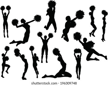 EPS 10 Vector illustration of funky cheerleader silhouette