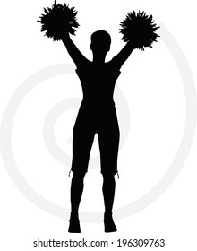 EPS 10 Vector illustration of funky cheerleader silhouette