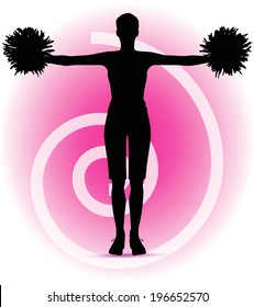 EPS 10 Vector illustration of funky cheerleader silhouette
