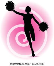 EPS 10 Vector illustration of funky cheerleader silhouette