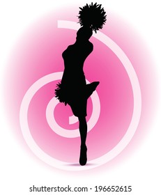 EPS 10 Vector illustration of funky cheerleader silhouette