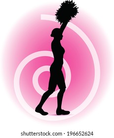 EPS 10 Vector illustration of funky cheerleader silhouette