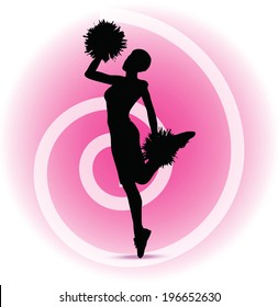 EPS 10 Vector illustration of funky cheerleader silhouette