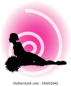 EPS 10 Vector illustration of funky cheerleader silhouette