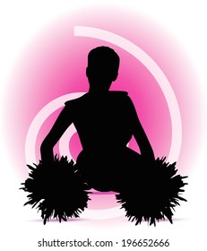 EPS 10 Vector illustration of funky cheerleader silhouette