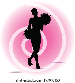 EPS 10 Vector illustration of funky cheerleader silhouette