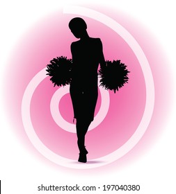 EPS 10 Vector illustration of funky cheerleader silhouette