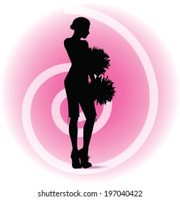 EPS 10 Vector illustration of funky cheerleader silhouette
