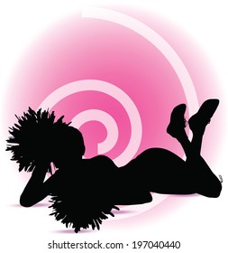 EPS 10 Vector illustration of funky cheerleader silhouette
