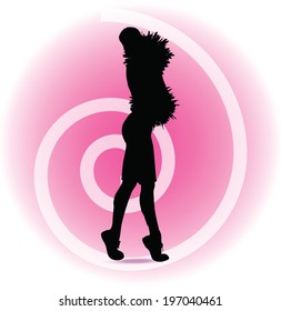 EPS 10 Vector illustration of funky cheerleader silhouette