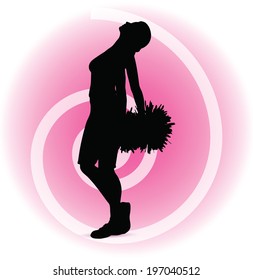 EPS 10 Vector illustration of funky cheerleader silhouette