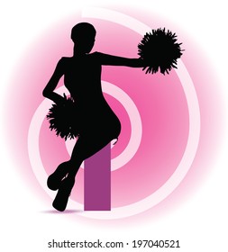 EPS 10 Vector illustration of funky cheerleader silhouette