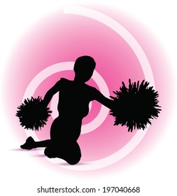 EPS 10 Vector illustration of funky cheerleader silhouette