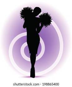 EPS 10 Vector illustration - funky cheerleader silhouette