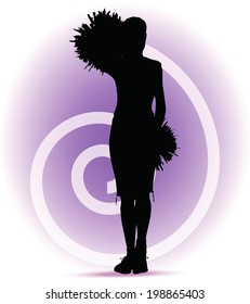 EPS 10 Vector illustration - funky cheerleader silhouette