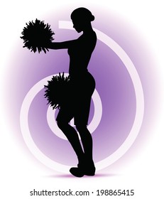 EPS 10 Vector illustration - funky cheerleader silhouette
