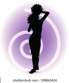 EPS 10 Vector illustration - funky cheerleader silhouette