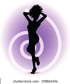 EPS 10 Vector illustration - funky cheerleader silhouette