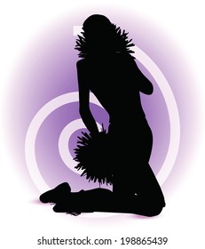 EPS 10 Vector illustration - funky cheerleader silhouette