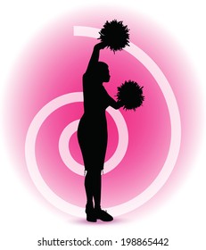 EPS 10 Vector illustration - funky cheerleader silhouette