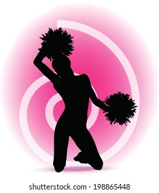 EPS 10 Vector illustration - funky cheerleader silhouette