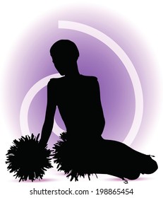 EPS 10 Vector illustration - funky cheerleader silhouette
