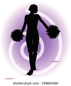 EPS 10 Vector illustration - funky cheerleader silhouette