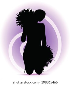 EPS 10 Vector illustration - funky cheerleader silhouette
