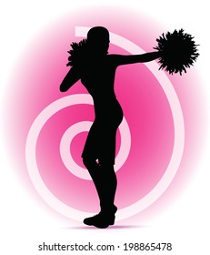EPS 10 Vector illustration - funky cheerleader silhouette