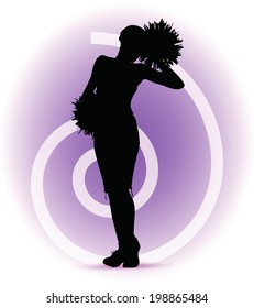 EPS 10 Vector illustration - funky cheerleader silhouette
