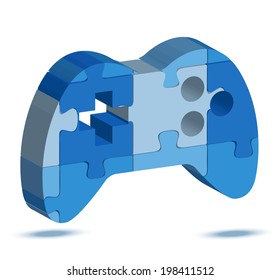 EPS 10 Vector Illustration of game icon in puzzle