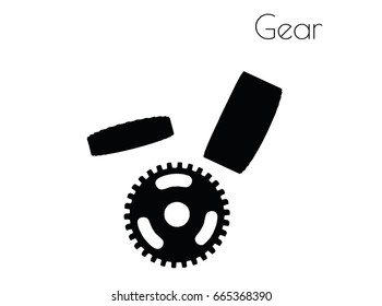 EPS 10 vector illustration of Gear silhouette on white background