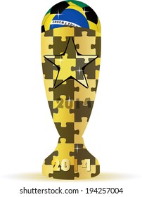 EPS 10 Vector illustration of Golden Soccer Trophy