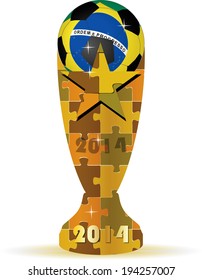 EPS 10 Vector illustration of Golden Soccer Trophy