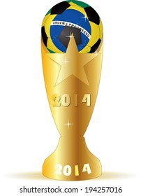 EPS 10 Vector illustration of Golden Soccer Trophy