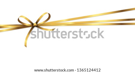 EPS 10 vector illustration of golden colored ribbon bow isolated on white background